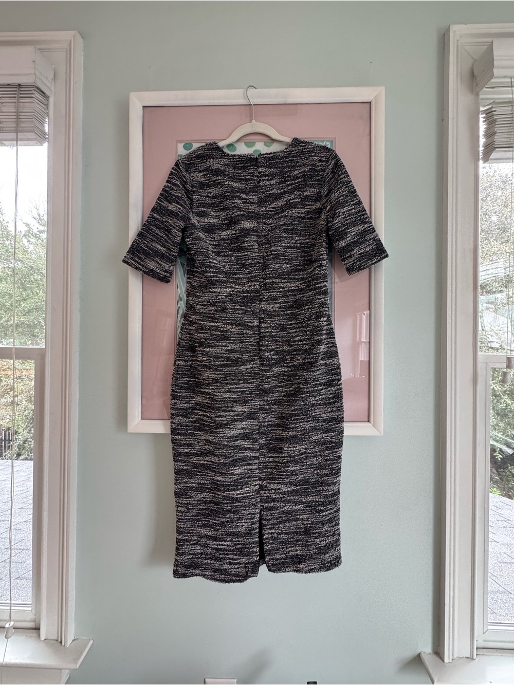 Banana Republic Black & White Marled Sheath Midi Dress